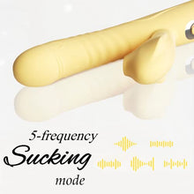 Load image into Gallery viewer, Rabbit Sucking Vibrator for Clitoral G Spot, Sexual Tools for Female Heating Rabbit Adult Dildo Clitoralis Stimulator 8 Thrusting Mode with 5 Suction and 8 Vibration Sex Toys Yellow
