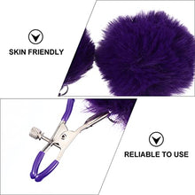 Load image into Gallery viewer, Healifty 2 Pairs Breast Nipple Clamps Clip Pompom Ball Nipple Shield Fur Ball Women Nipple Rings for Women Female Couple Party Favors Supplies
