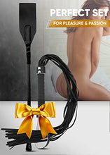 Load image into Gallery viewer, RIDIN Adult Crop 18&quot; Sex Whip 33&quot; BDSM Flogger Set Spanking Sex Whip BDSM Sex Set Crop Spanking Restraints Adult kit for Couples Sex Adult Sex Paddle Sex Set Adult Flogger
