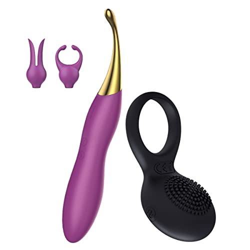 SVAKOM Penis Ring Vibrator Clitoral Vibrators 2 in 1 Male Ring for Couples Pleasure + SVAKOM Female Squirting Vibrators Clit G-Spot Dildo Nipple Stimulator