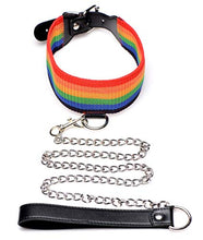 Load image into Gallery viewer, New Extreme Obedience Kinky Pride Rainbow Bondage Set - Wrist/Ankle Cuffs &amp; Collar with Leash - Perfect for All Skill Levels
