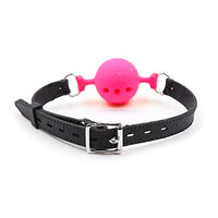 Soft Silicone Gag Ball BDSM Oral Bondage Gear Fetish Open Mouth Breathable Sex Toys for Couples Cosplay Slave Exotic Accessories (Pink)