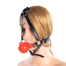 Load image into Gallery viewer, THAT NIGHT PU Leather Head Harness Bondage 4.8cm Ball Nose Hook Silicone Oral Ball Training Props Female Slave For Role Play
