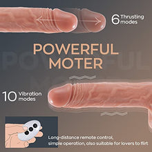 Load image into Gallery viewer, Realistic Thrusting Dildo Vibrator with 360 Rotation and Heating, Telescopic Vibrating Dildos for G-Spot Anal Play, Automatic Silicone Penis Sex Toy for Woman Couples with Suction Cup 8.5 * 1.5Inch
