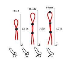 Load image into Gallery viewer, Ufilter 3 Pcs Adjustable Cock Ring Set, Reusable Silicone Beaded Penis Rope, Lasting Dick Erection Ejaculation Delay Trainer, Adult Erotic Sex Toys for Men, Red
