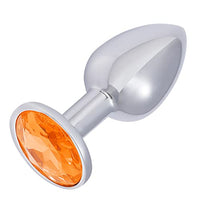 Small Anal Plug, Anal Toy Plug Beginner, Personal Sex Massager, Stainless Steel Butt Plug for Women Men Couples Lover, Orange