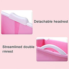 Load image into Gallery viewer, Bathtub Foldable Adult Body Plastic Bath with Non-Slip Handrail Comfortable Headrest Drainage Hole (Color : Pink)
