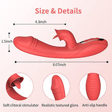 Load image into Gallery viewer, Powerful Rabbit Vibrator with 12 Vibration Modes 5 Speeds, Adult Women Sex Toy, Female Vibrating Dildo with Realistic Textured, Rechargeable Sexual Wand Massager, Orange Red
