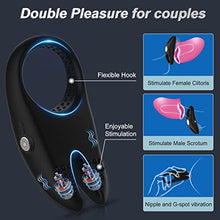 Load image into Gallery viewer, Silicone Penis Ring for Men Vibrating Cock Ring with Rabbit Design, Rechargeable Penis Ring Vibrator with 10 Vibration Modes, CUNHUA Silicone Male Sex Toy for Man and Couple Play(Black)
