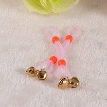 Load image into Gallery viewer, PRETYZOOM 1 Pair Luminous Rope Clamps Nipple Clip Nipple Rope with Bell Adjustable Nipple Clamps Pleasure Stimulator Pink Rope Golden Bells
