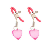 Load image into Gallery viewer, BKRS 1 Pair Nipple Clamps with Heart Ornaments, Decorative Nipple Jewelry for Daily Wearing or Couple Flirting, Nipple Clips for Women Pleasure (Pink)
