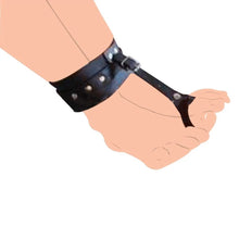 Load image into Gallery viewer, PU Leather Hand Wrist to Thumbs Cuffs Bondage Belts Cosplay BDSM Ankle Wrist Hogtie Strap with Toes Restraints Sex Toys (Wrist Cuff)
