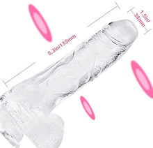 Load image into Gallery viewer, Untitled 7 Inch Realistic Ultra-Soft Dildo for Beginners with Flared Suction Cup Base for Hands-Free Play, Flexible Dildo with Curved Shaft and Balls for Vaginal G-spot and Anal Prostate Play (Clear)
