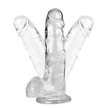 Load image into Gallery viewer, Realistic Dildo for Women,7.08 Inch Small Dildo with Strong Suction Cup for Hands-Free Play,Soft Clear Dildo with Curved Shaft and Balls for Couple Beginners G-spot Vaginal Masturbator Adult Sex Toy
