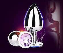 Load image into Gallery viewer, 3 Pcs 3 Size Stainless Steel Diamond Jeweled Toys - Adult Plug Toys Set - Anal Trainer Toys (Dark pueple)
