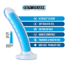 Load image into Gallery viewer, Blush Neo Elite Glow in The Dark - Tao - 7 inch Purio Platinum Silicone Sensa Feel Dual Density Dildo - Ultrasilk Smooth - Strap On Compatible Suction Cup for Hands Free Play - Sex Toy for Women
