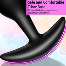 Load image into Gallery viewer, Anal Plug Silicone Butt Plug with Long Taper &amp; Thin Neck &amp; Curved Base for Comfortable Long-Term Wear Prostate Massager Sex Toy for Men Women TJIJP (M) Black
