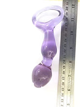 Load image into Gallery viewer, CCHW Glass Dildo Anal Beads, Crystal Anal Beads Pleasure Wand Butt Plug G-spot P-spot Massager Pleasure Wand Penis Anal Sex Toys for Men Women, Light Purple
