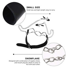 Load image into Gallery viewer, Rings Clamps Role Black Leash Stainless on Body with Dangle Toys Play Choker Clip Playing Stimulation M Lovers Metal Game
