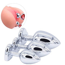 Load image into Gallery viewer, 2022 Newly Anal Sex Trainer 3PCS Silicone Jeweled Butt Plugs, Anal Sex Toys Kit for Starter Beginner Men Women Couples,Adult Anal Sex Toys with Different Sizes Heart-Shaped (1-red)
