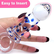 Load image into Gallery viewer, Glass Butt Plug Anal Plug Prostate Massager with Bumps and Pull Loop Fetish Anal Dilator Masturbation Sex Toy for Men Women TJIJP
