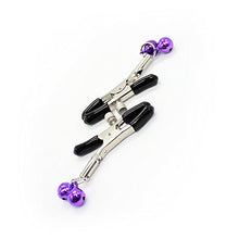 Load image into Gallery viewer, Soft Rubber Cap Clamps with Cute Purple Bells Non Piercing Toy for Women Stage Props
