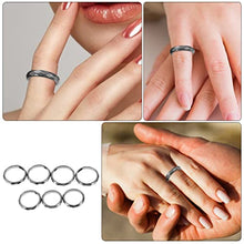 Load image into Gallery viewer, Healvian Couples Rings Ladies Rings 7Pcs Hematite Rings Non- Ring Anti- Swelling Finger Rings Decorative Finger Rings Couple Rings Gift for Women Men Couples Ring Women Rings
