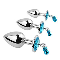 LSCZSLYH Anal Plug Stainless Steel Crystal Anal Plug Removable Butt Plug Anal Accessories (Color : Blue, Diameter : 4cm)