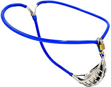 Load image into Gallery viewer, MMWMJWMB Male Stainless Steel with Cage Invisible Chastity Belt Device Underwear Fetish Panties Adjustable Chastity Device with Anal Plug Bondage Fetish Adults Sex Toy-waist/100cm~110cm,Blue
