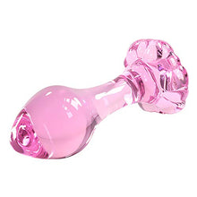 Load image into Gallery viewer, Epichao 4&#39;&#39; Flower Base Long Neck Pink Glass Anal Plug Crystal Ball Butt Plug Pleasure Wand Adult Sex Toy
