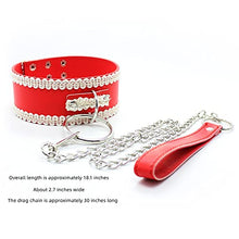 Load image into Gallery viewer, with White lace Collar with Traction Chain Role-Playing Props Couple Hotel Game Props (red)
