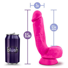 Load image into Gallery viewer, Blush Au Naturel Pound - Realistic 8.5 Inch Long Sensa Feel Dual Density Dildo - 2&quot; Thick - Flexishaft Bendable Body - Strap On Compatible Suction Cup Hands Free Play Sex Toy for Men Women - Neon Pink
