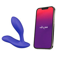 We-Vibe Vector + Vibrating Butt Plug - Male Prostate and Perineum Massager Toy - Remote Anal Toy for Men Couples - App & Remote Controlled - Flexible - Silicone Sex Toys for Adults - Royal Blue