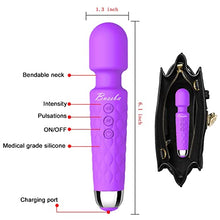 Load image into Gallery viewer, Bussba Electric Rechargeable Mini Whisper Quiet Waterproof protable 20 Vibration Multi-Function Wand Magic Massager for Therapeutic Waist Legs Head Lymph Joint Pains Relieves Muscle Stress Away
