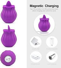 Load image into Gallery viewer, Rose Toys Vibrator for Women, Clitoral Vibrator Sex Stimulator with 10 Mind-Blowing Tapping Modes, Nipple Teasing Clitoris Masturbating Things for Sexual, Vibrating Adult Sex Toy (purple15)
