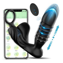 Load image into Gallery viewer, Thrusting Anal Wearable Vibrator, App &amp; Remote Control Butt Plug with Cock Ring for Prostate Massager, 9 Thrusting &amp; Vibrating Modes Anal Sex Toy with Beaded Stimulation for Adult Men, Couples Fun
