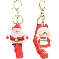 LUOZZY 2 Pcs Christmas Santa Claus Doll Pendants Keychain Pendants Xmas Gift Xmas Decor (Male+Female)