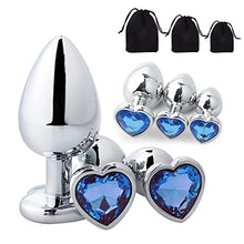 Load image into Gallery viewer, Heart Butt Plug Set Metal Anal Plug - 3 Pcs Anal Plugs, Buttplug, Sexual Stimulation Device for Butt Plug Set, Anal Sex Toy Butt Toys Anal Toys, Butt Training Plugs Kit for Women Men Couple
