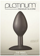 Load image into Gallery viewer, Doc Johnson Platinum Premium Silicone - The Minis - Spade - Medium - 4.0 in. Long and 1.5 in. Wide - Butt Plug - Petite Anal Toy - Great for Beginners - Black
