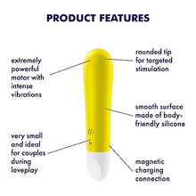 Load image into Gallery viewer, Satisfyer Ultra Power Bullet 1 Mini Bullet Vibrator - Clitoral Stimulator, Personal Massager, Rounded Tip - Portable, Waterproof, Rechargeable, 10.5cm (Yellow)
