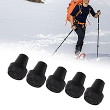 Load image into Gallery viewer, Rubber Cane Tips, 5pcs 0.7in Walking Cane Tip Extra Stability Replacement Cane Tips Universal Crutch Tip for Elderly Hiking Black
