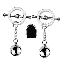 Load image into Gallery viewer, MONEYN 1 Pair Stainless Steel Nipple Clamps, Adjustable Nipple Clamps with Weight Ball, Non-Piercing Nipple Rings, Breast Clips Nipple Jewelry for Women Men Pleasure Sex (C)
