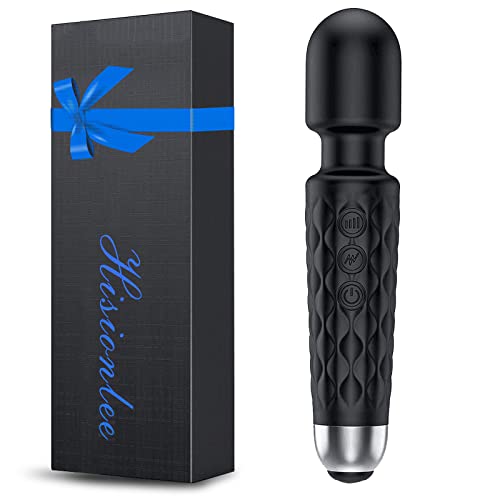 HISIONLEE Vibrator Personal Rechargeable Mini Vibrate Sex Wand Massage 8 Powerful Speeds 20 Vibration Modes Adult for Female Sex Toy Massage (Black)