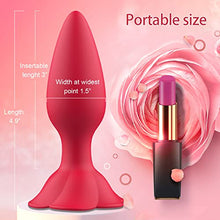 Load image into Gallery viewer, Rose Anal Plug Silicone Butt Plug for Anal Play, Anal Sex Toy Waterproof Adult Toy for Women Pleasure Red
