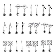 Load image into Gallery viewer, Nipple Clamps, Nipple Clip, Non Piercing Metal Stimulator Nipple Clips, Adjustable Weight Metal Nipple Clamps for Women, Female Sex Pleasure Devices Womens Toys (J)
