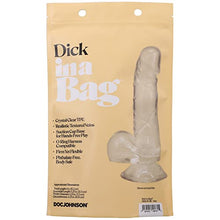 Load image into Gallery viewer, Doc Johnson Dick in A Bag - 6 inch - Suction Cup Base, Total Length: 6 in. (15.2 cm), Insertable Length: 5.25 in. (13.3 cm), Width/Diameter: 1.25 in. (3.2 cm), Crystal Clear TPE
