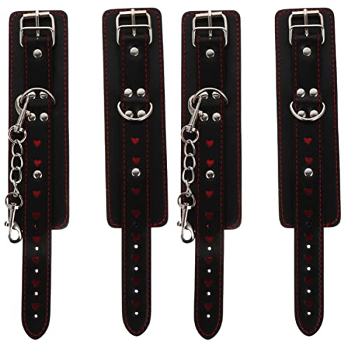 2pcs Adjustable Leather Restraint Handcuff Adult Tie