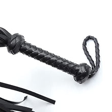 Load image into Gallery viewer, VENESUN Bondage Spanking Flogger, 18.9inch Faux Leather Whips for Adult BDSM Play, Black
