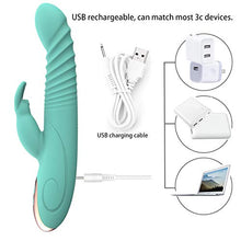 Load image into Gallery viewer, Handheld Portable Rechargeable Realistic Rabbit Vibrators for Women 9 Inch Vibrating Toys for Woman Pleasure 3 Motor 8 Speeds Vibration Electric Waterproof Massager for Female Gifts (Blue)
