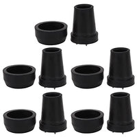 Rubber Cane Tips, 5pcs 0.7in Walking Cane Tip Extra Stability Replacement Cane Tips Universal Crutch Tip for Elderly Hiking Black